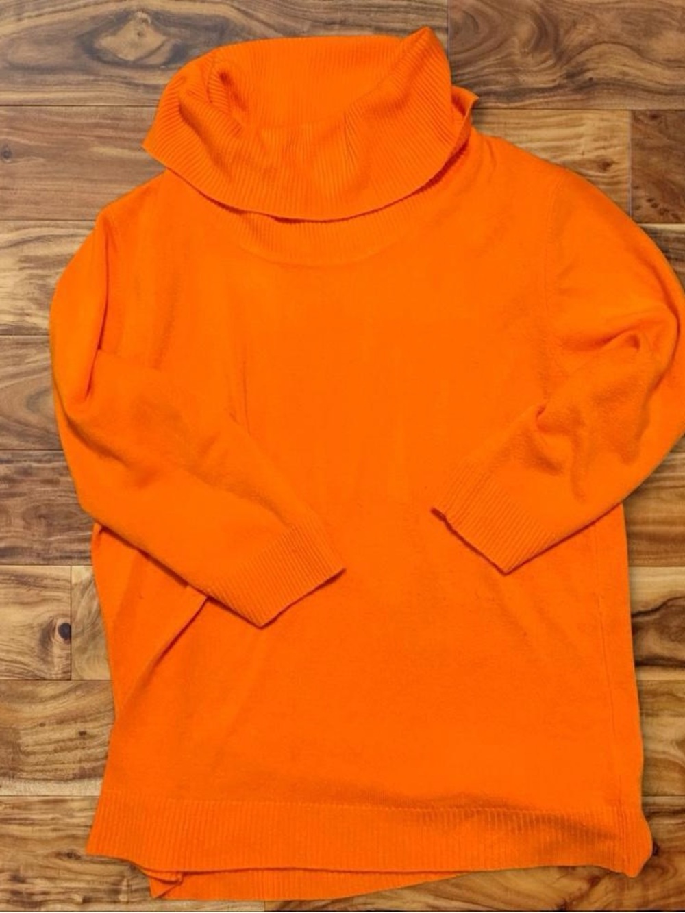 Women's Orange Cowl Neck Sweater
